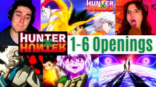 REACTING to *1-6 Hunter x Hunter Openings* SUPER COOL! (First Time Watching) Anime Openings