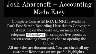 Josh Aharonoff – Accounting Made Easy course is available at low cost