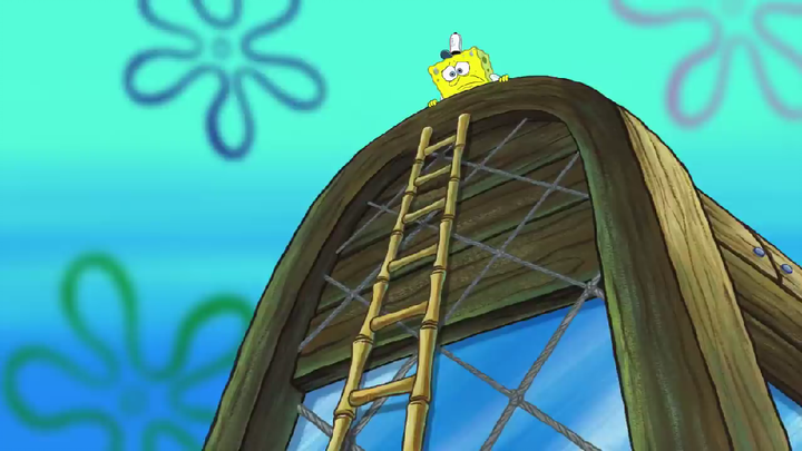 spongebob terjebak d atapp .