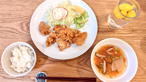 How to make Karaage Teisyoku Set ( Japanese fried chicken meal set ) ASMR