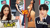 Like VS Dislike of Female BODY Types, Korean Teen and American Reaction