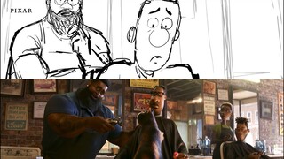 Disney and Pixar’s Soul | “Joe Enters the Barbershop” Storyboard Side-By-Side | Disney+