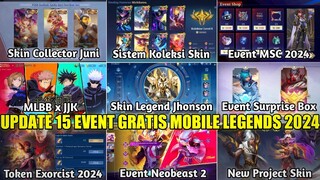 UPDATE 15 EVENT GRATISAN MOBILE LEGENDS 2024! EVENT MSC, JJK, COLLECTOR, NEOBEAST, KOLEKSI SKIN