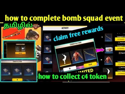 free fire New event tamil/how to complete new bomb squad 5v5 event free fire in Tamil/c4 exchange
