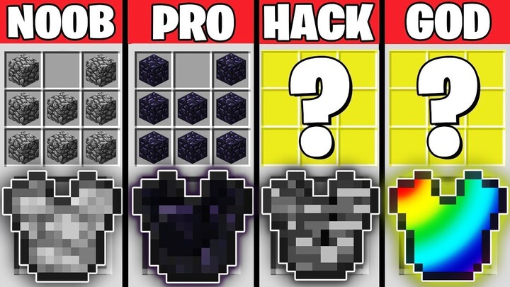Minecraft Battle : EPIC ARMOR CRAFTING CHALLENGE - NOOB vs PRO vs HACKER vs GOD Minecraft Animation