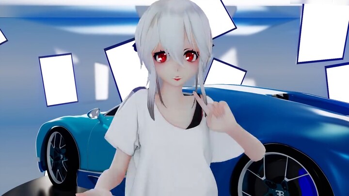 [MMD/ผ้าโทนสีอ่อน] แขนสั้นสีขาว + กางเกงยีนส์ขาสั้น =? -