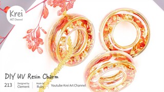 【簡易クラフトUV レジン】ドライフラワーを使って、DIYブレスレットチャーム〜♪ UV Resin - DIY Bracelet Charm with Dried Flower.