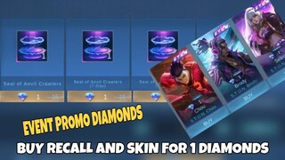 BUY RECALL FOR 1DIAMONDS EVENT PROMO DIAMONDS |mobile legends