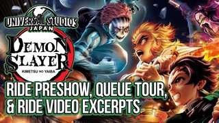 Demon Slayer XR Ride Preshow, Queue Tour, & Ride Video Excerpts - Universal Studios Japan