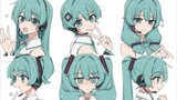 Hatsune Miku with different hairstyles is also cute
