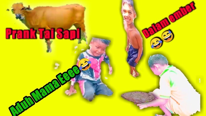 NGAKAK LIHAT BOCIL PEGANG E'EK SAPI!! PRANK