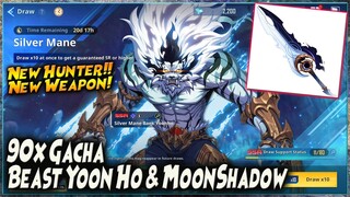 90x GACHA NEW "SILVER MANE YOON HO" & MOONSHADOW "JIN WOO NEW WEAPON" 🔥 SOLO LEVELING ARISE