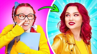 HOW TO BECOME POPULAR👑 || Nerd VS Popular Students! Funny School Life and Hacks by 123 GO! SCHOOL