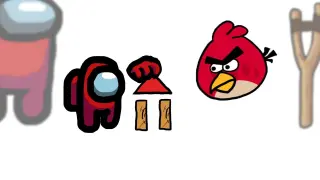 Mini Crewmate Kills 6 Angry Birds Characters | Among Us