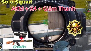 PUBG Mobile | Cầm AKM X4 + Giảm Thanh Solo Squad & Trận Đấu Qúa Nhiều Trung Quốc | NhâmHNTV