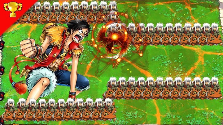 Plants vs Zombies Hack ❄Jiraiya tall nuts vs Monkey D luffy and zombies ❤142