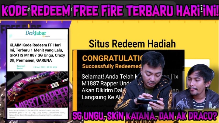 5 KODE REDEEM FREE FIRE HARI INI DAPAT SKIN SG DUA UNGU !! KODE REDEEM FF !! GARENA FREE FIRE