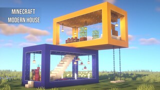 Minecraft modern house with pool - Tutorial