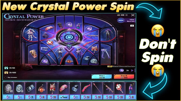 Crystal Power Spin In Bgmi | New Spin Crystal Power | Crystal Power Crate Opening in Bgmi | Pubg