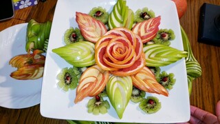 How to Make a Beautiful Platter design from Apple,Grapefruit,Kiwi and Pomegranates /Fruit Carving