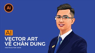 Adobe Illustrator vector art - Vẽ chân dung bằng illustrator | BonART