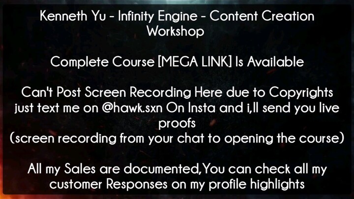 Kenneth Yu - Infinity Engine - Content Creation Workshop Download