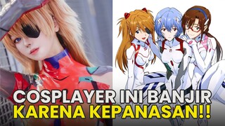 COSPLAYER ASUKA BANJIR KERINGAT KARENA KEPANASAN | Evangelion