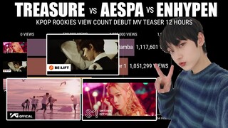 'ENHYPEN vs AESPA vs TREASURE' view count MVs Teaser First 12 Hours