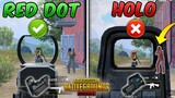 RED DOT vs HOLOGRAPHIC SIGHT (PUBG Mobile/BGMI) Ultimate Comparison Guide/Tutorial (Tips and Tricks)