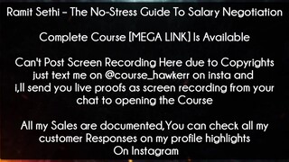 Ramit Sethi Course The No-Stress Guide To Salary Negotiation Download