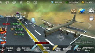 Gunship Battle: SUPER FORTRESS A rare gunship in mission gameplay.