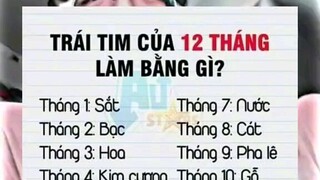 trái tim của 12 tháng sinh làm bằng gì