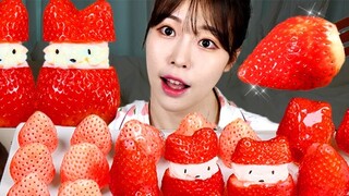 [SULGI]Mùa dâu tây mùa đông｜Dâu tây hình ông già Noel｜Bánh Cakezi chúc mọi người một Giáng sinh vui 