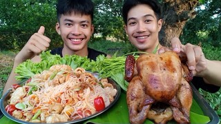 ตำมั่วขนมจีนแคบหมู ไก่หมุนตัวใหญ่เนื้อนุ่ม มาอร่อยแซ่บด้วยกันครับ.