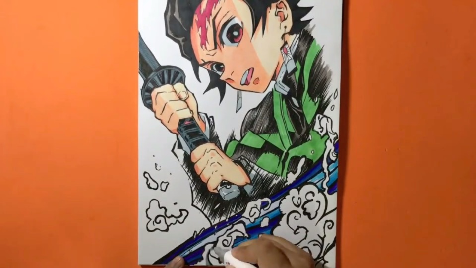 How to Draw Tanjiro Kamado from Demon Slayer