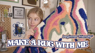 How to make a groovy rug by hand *punch needle tiktok rug