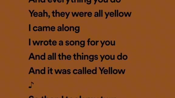 Yellow - Cold Play Lyrics