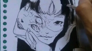 Sampul yang membosankan! TOMIE by Junji ito drawing