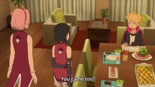 Boruto Feels Happy To See Sakura And Sarada At His Home For His Birthday