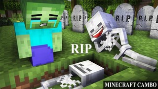 Monster School:  Baby Skeleton Rip (RIP Skeleton) Sad story but happy ending- Minecraft Animation
