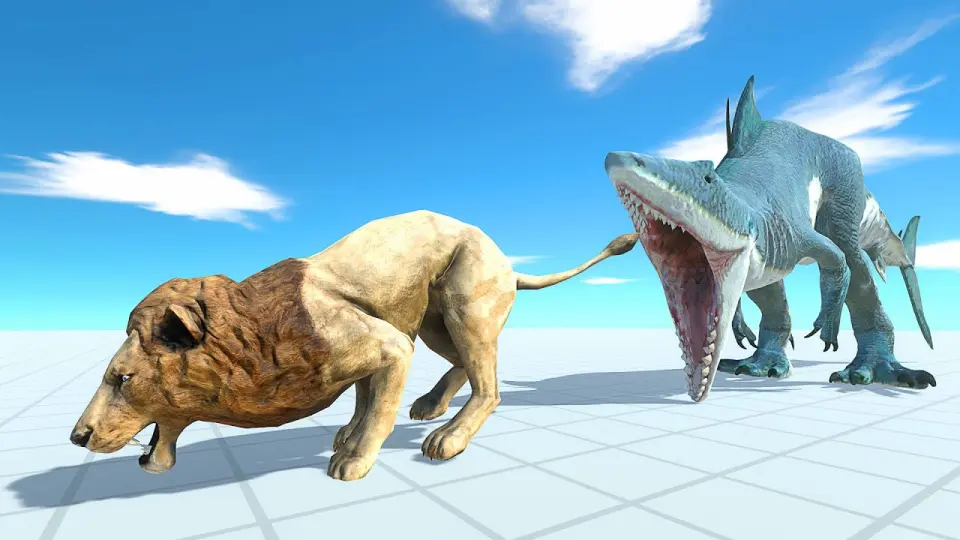 LION vs CARCHAROMONSTRUM (King Shark) - Animal Revolt Battle Simulator -  Bilibili