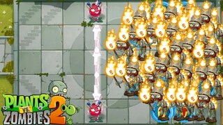 PvZ 2 Battlez - 每种植物等级100 对抗100只火炬僵尸 - 谁会赢？