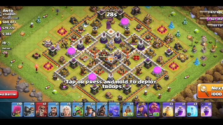 Clash of Clans - Queen charge insane attack  versus TH11 Max base