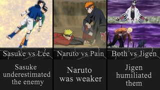Fights That Naruto And Sasuke Lost