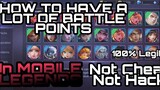 EASY BATTLE POINTS IN MOBILE LEGENDS, Watch this (Not hack or cheat)