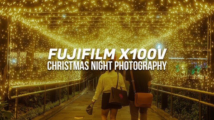 Fujifilm X100V // Christmas Street Photography at Night in Makati City