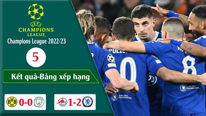 KẾT QUẢ CUP C1 CHÂU ÂU VÒNG 5 CHAMPIONS LEAGUE 22/23 . BẢNG XẾP HẠNG VÒNG 5 EFGH