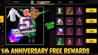 5th Anniversary Free Rewards | 5th Anniversary Event In Free Fire | Free Fire New Event | Free Fire