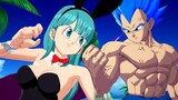 Dragon Ball FighterZ - Bikini & Bunny Bulma vs Vegeta Gameplay (Costumes Mods)