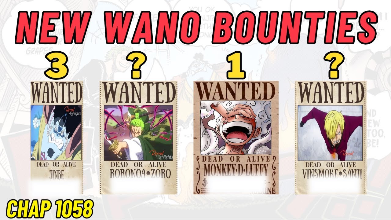 Straw Hats 8 BILLION Bounty Revealed! Wanted Posters After Wano Explained - One  Piece Chapter 1058 